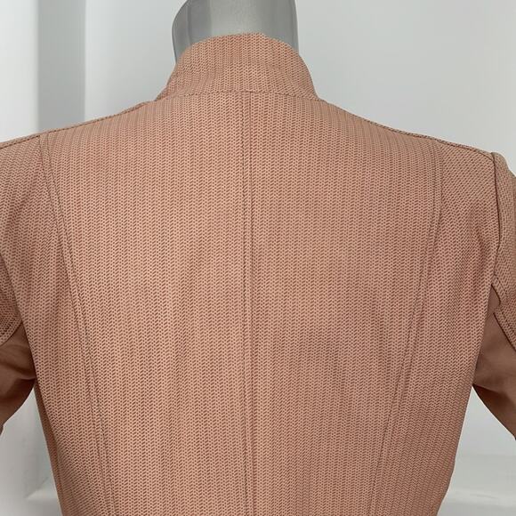 G.I.L.I Cropped Open Front Leather Jacket Pink Size 4 - Picture 11 of 14